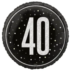 Folieballong 40 Svart/Sølv