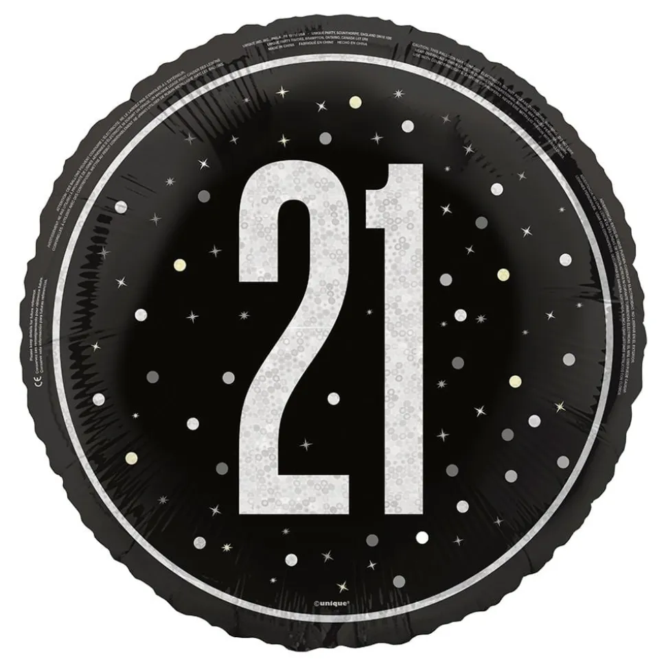 Folieballong 21 Svart/Sølv