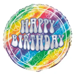 Folieballong Tie Dye Happy Birthday