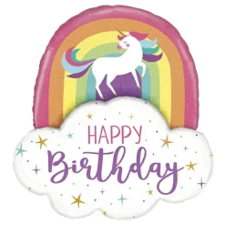 Folieballong Unicorn Rainbow Birthday