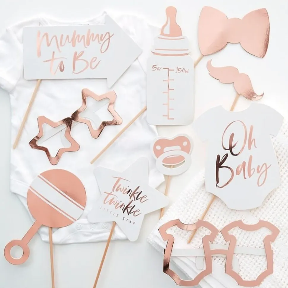 Fotoprops Baby shower Roségull