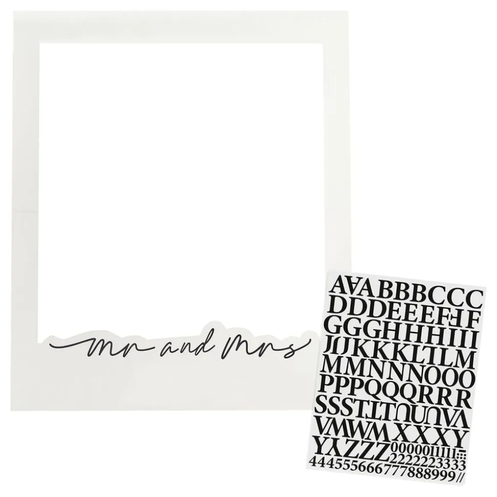 Fotoramme Mr and Mrs med Bokstaver Svart/Hvit