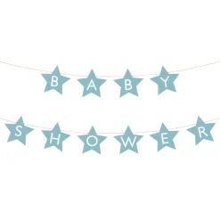 Girlander Babyshower Stjerner Blå