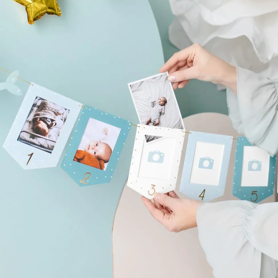 Girlander Bilderammer Baby Blå