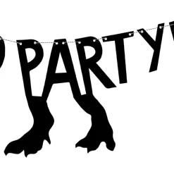 Girlander Dino Party Svart