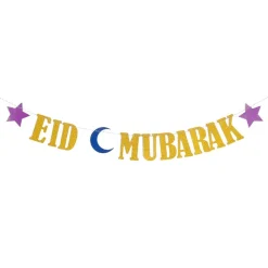 Girlander Eid Mubarak Gull Glitter