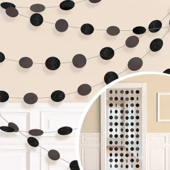 Girlandere Sirkler Svart Glitter