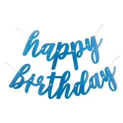 Girlander Happy Birthday Blå Glitrende
