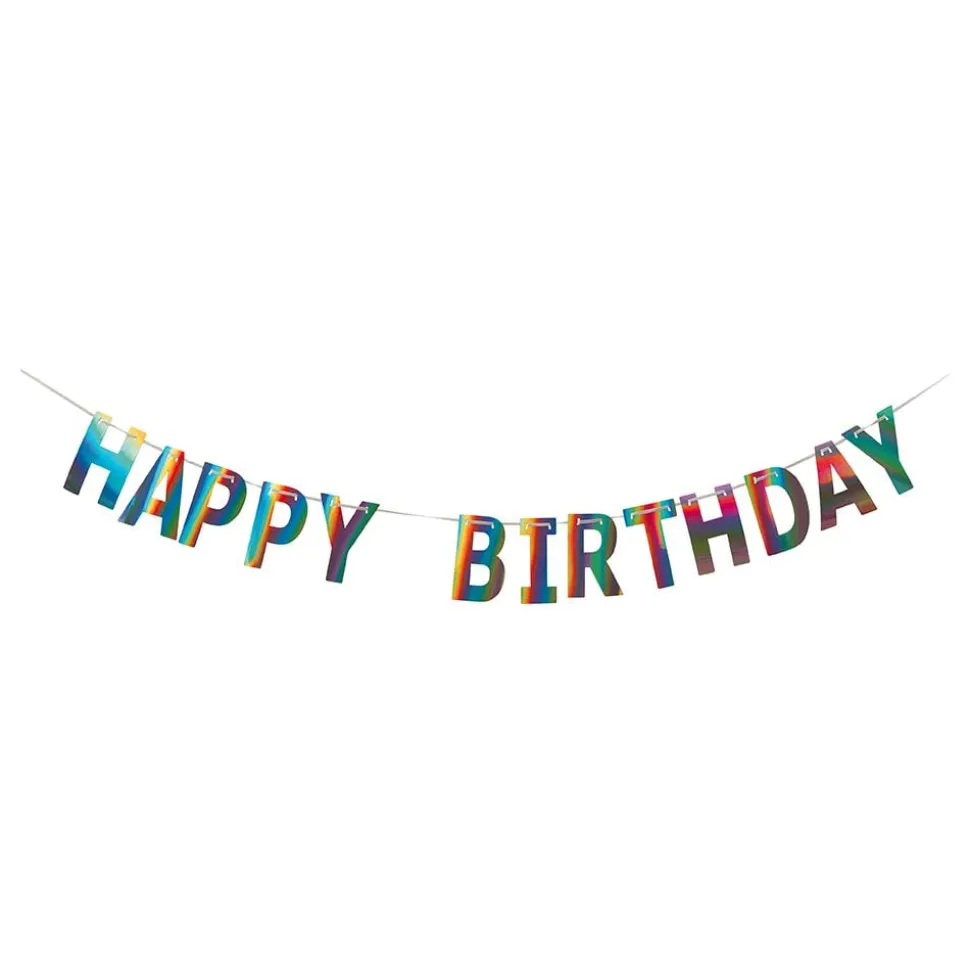 Girlander Happy Birthday Fargeskimrende