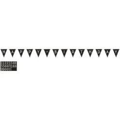 Girlander Happy Birthday Gull/Sølv Glitter med Tall