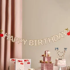 Girlander Happy Birthday Kirsebær