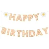 Girlander Happy Birthday med Blomster