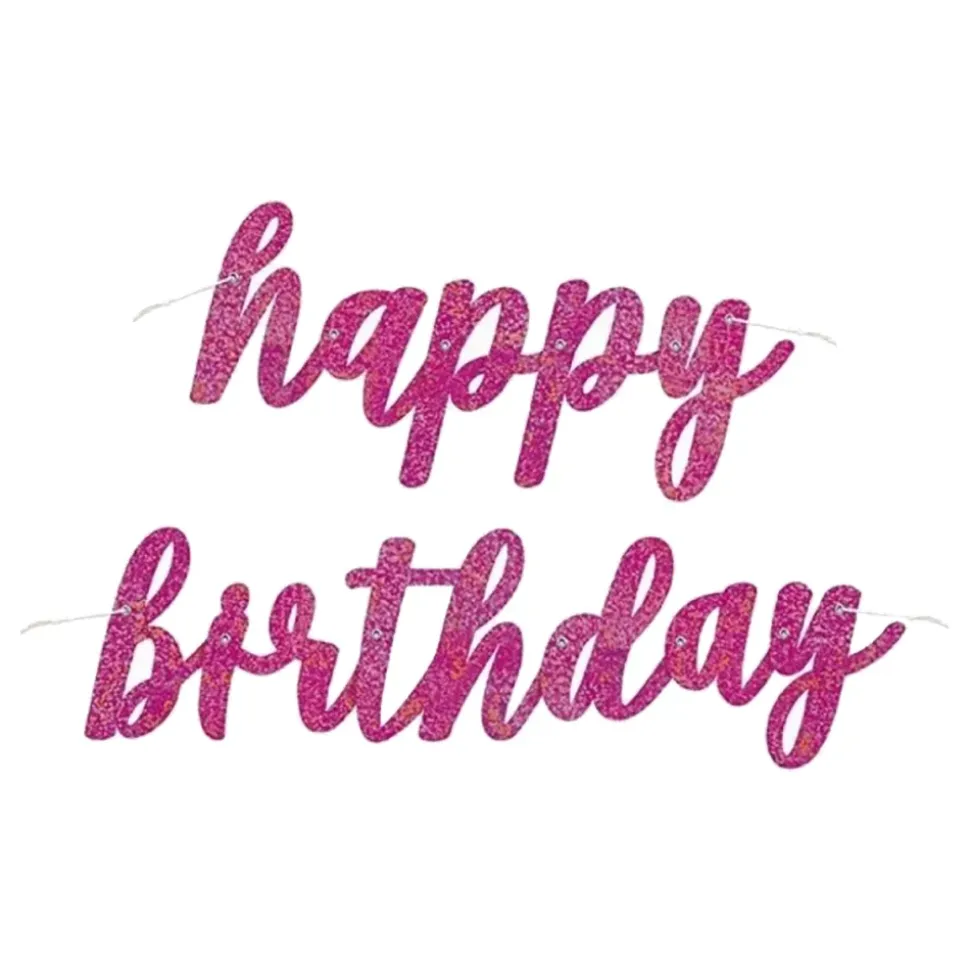 Girlander Happy Birthday Rosa/Glitter