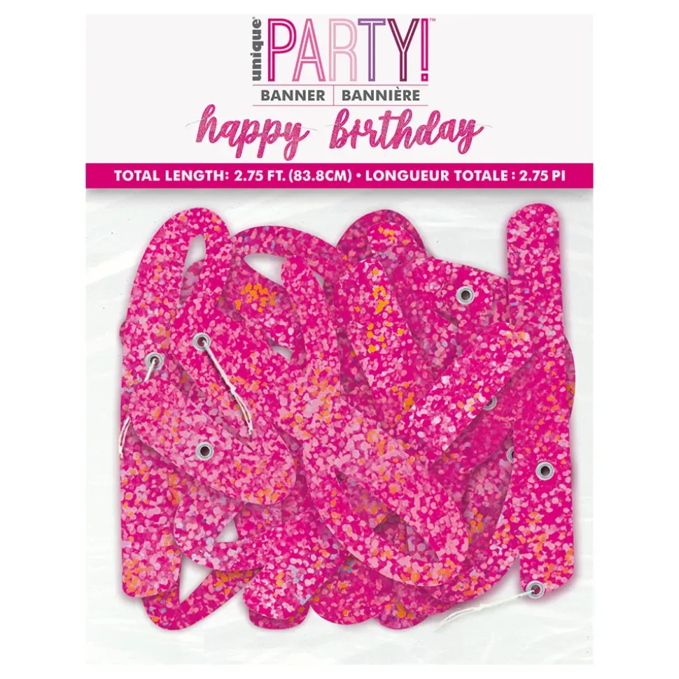 Girlander Happy Birthday Rosa/Glitter