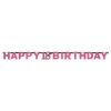Girlander 18 Happy Birthday Svart/Rosa Glitter