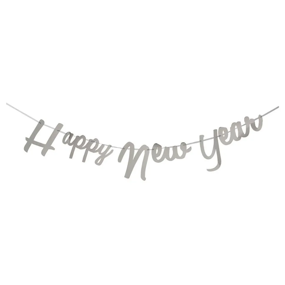 Girlander Happy New Year Sølv Metallic