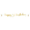 Girlander Happy 1st Birthday Blå/Gull