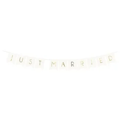 Girlander Just Married Hvit/Gull