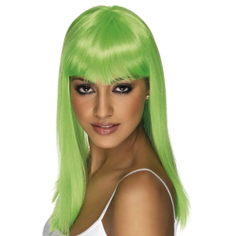Glamourama Neongrønn Parykk