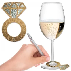 Glassmarkører Diamantringer Gull Glitter