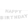 Glitterbanner Happy Birthday Sølv