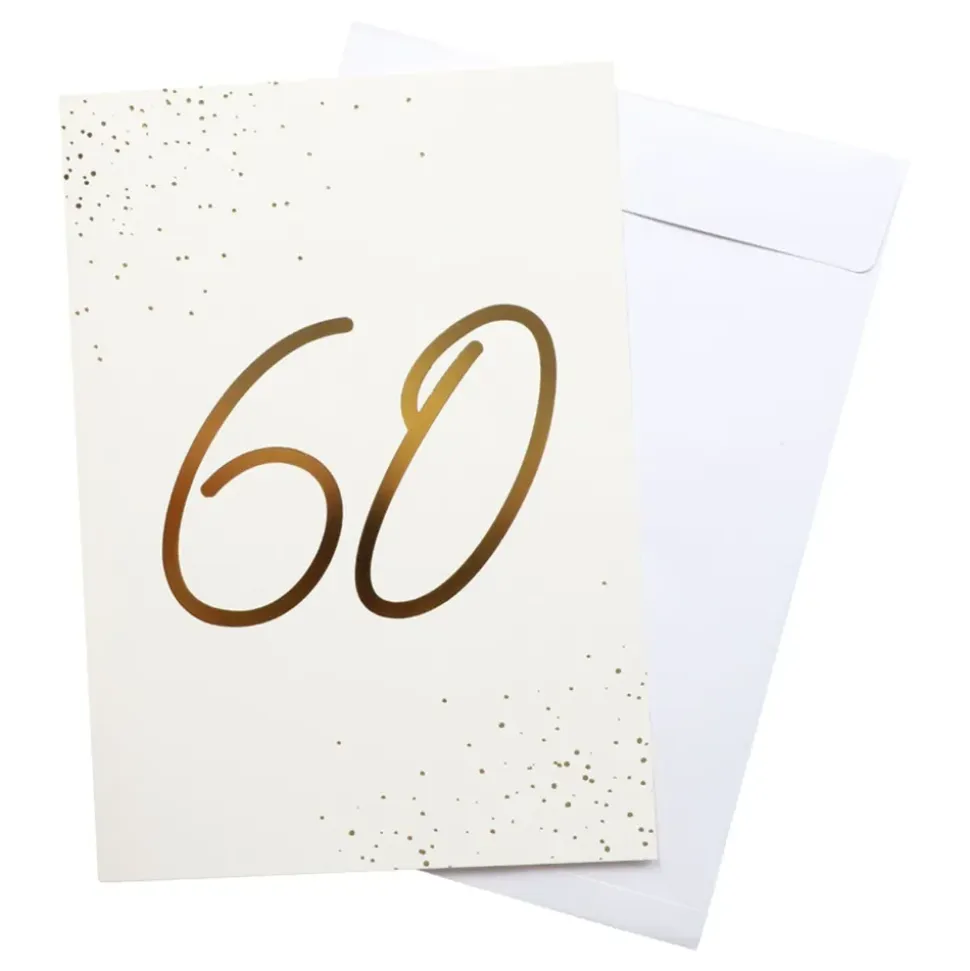 Gratulasjonskort Gull 60 med Konvolutt