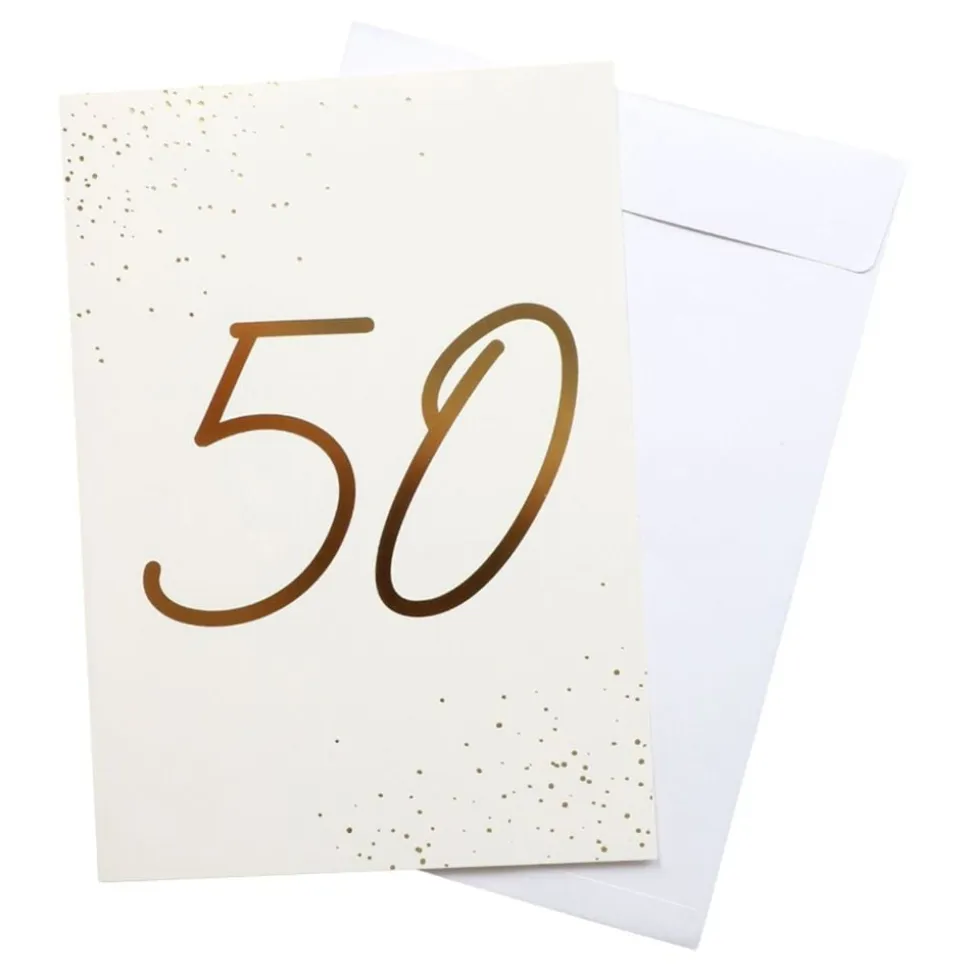 Gratulasjonskort Gull 50 med Konvolutt