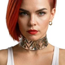Halskjede Choker Futuristisk Sølv