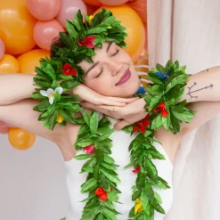 Hawaiikrans Sett Grønn