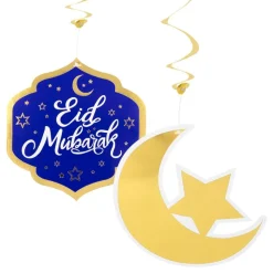 Hengende Swirls Eid Mubarak