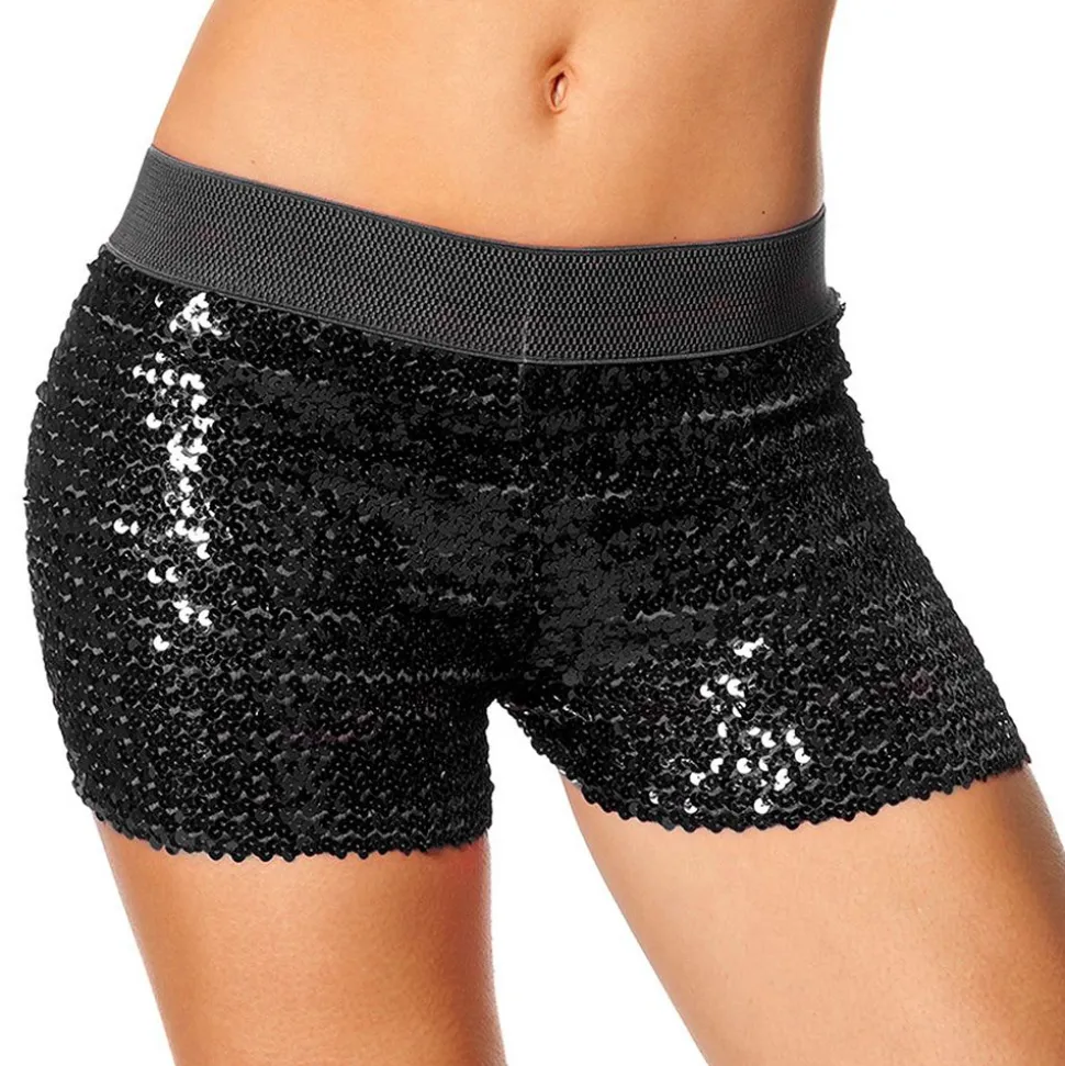 Hotpants med paljetter svarte