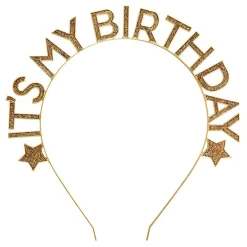 Hårbøyle It’s My Birthday Gull i Metall