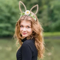 Hårbøyle Kaninører med Blomster