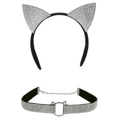Hårbøyle Katteører & Choker Strass
