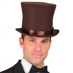 Høy hatt brun