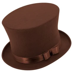 Høy hatt brun