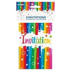 Invitasjonskort Happy Birthday Regnbue