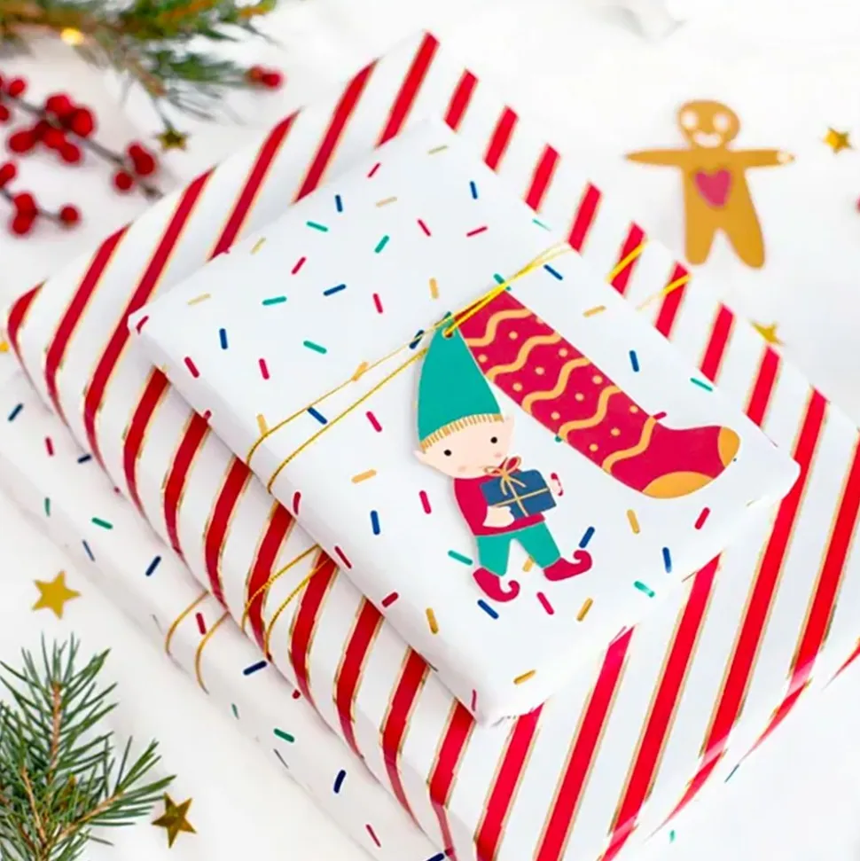 Juleetiketter Julefigurer med Snor