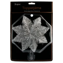Juletrestjerne Glitter Sølv