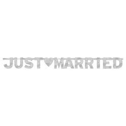 Just Married Bokstavgirlander Sølv