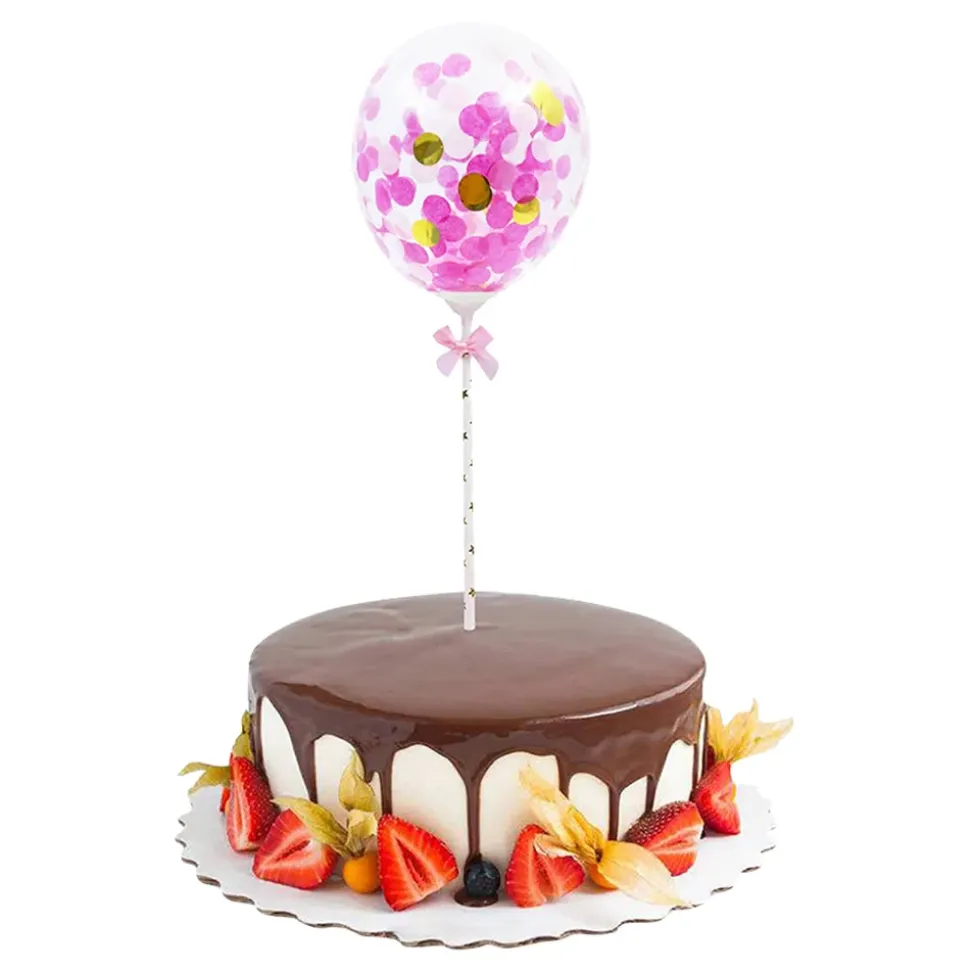 Kakedekorasjoner Mini Konfettiballonger Rosa