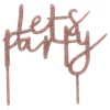 Kakedekorasjon Let's Party Roségull i Akryl