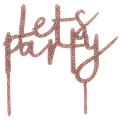 Kakedekorasjon Let's Party Roségull i Akryl