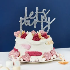 Kakedekorasjon Let's Party Sølv i Akryl