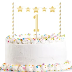 Kakedekorasjon 1-årsfeiring Gull