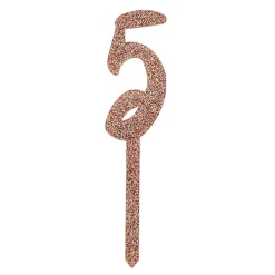 Kakedekorasjon Tall Roségull Glitter av Akryl