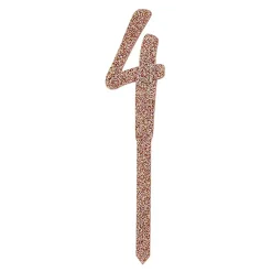 Kakedekorasjon Tall Roségull Glitter av Akryl