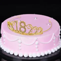 Kakedekorasjon Tiara Tall av Metall Gull