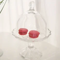 Kakefat med lokk i glass