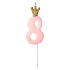 Kakelys Tall med Krone Rosa